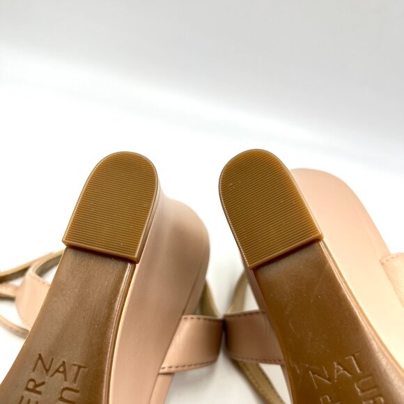 9.5W 9.5 WIDE WIDTH Naturalizer Womens Bristol Wedge Beige Tan Nude Heels Shoes - Picture 10 of 12